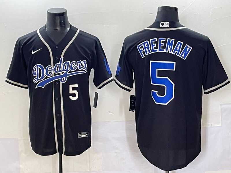 Men 2025 Los Angeles Dodgers #5 Freeman Black Fashion Nike MLB Jersey style 7044->los angeles dodgers->MLB Jersey